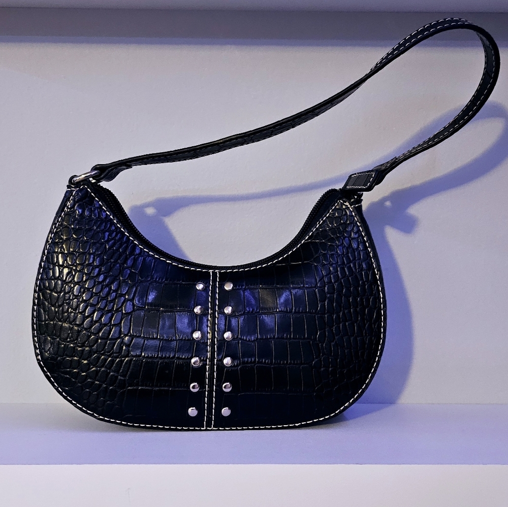 Nine West- Black Leather Sholder Bag
